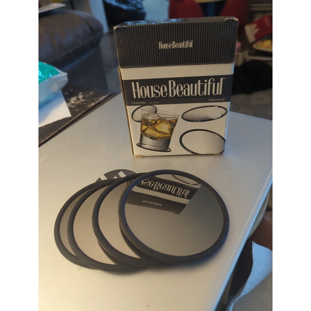Elegant Vintage House Beautiful Double Sided Mirrored Drink Coasters